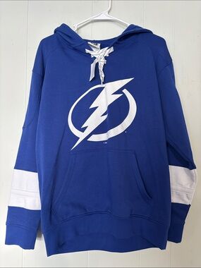 NHL Royal Blue Crewneck Hoodie with White Lightning Logo